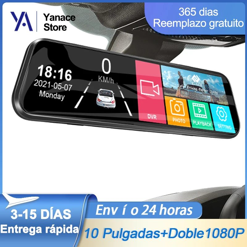 

Yanace A20P Car DVR 10 Inch Touch Cars Dash Cams Full HD 1080P DVR Dual Lens Dash Camera Support Rear View Camera Night Vision