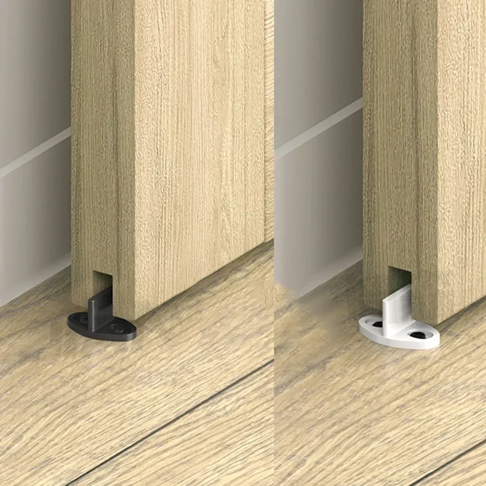 Sliding Barn Door Floor Guide 2 Mounting Screws Wall Anchors Metal Ajustable Clip Bottom Track Guide Hardware Tool Parts