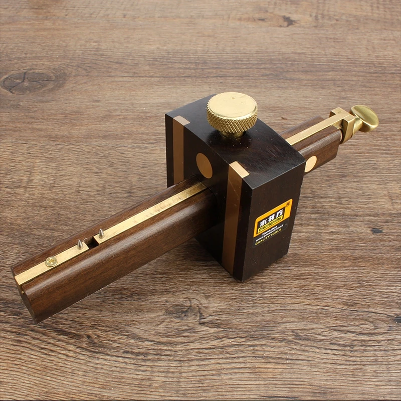 Luxury British Indonesia Ebony+Pure Copper Wearproof Carpenter Woodworking Tool 8INCH Screw Cutting Gauge Mark Scraper Scribers