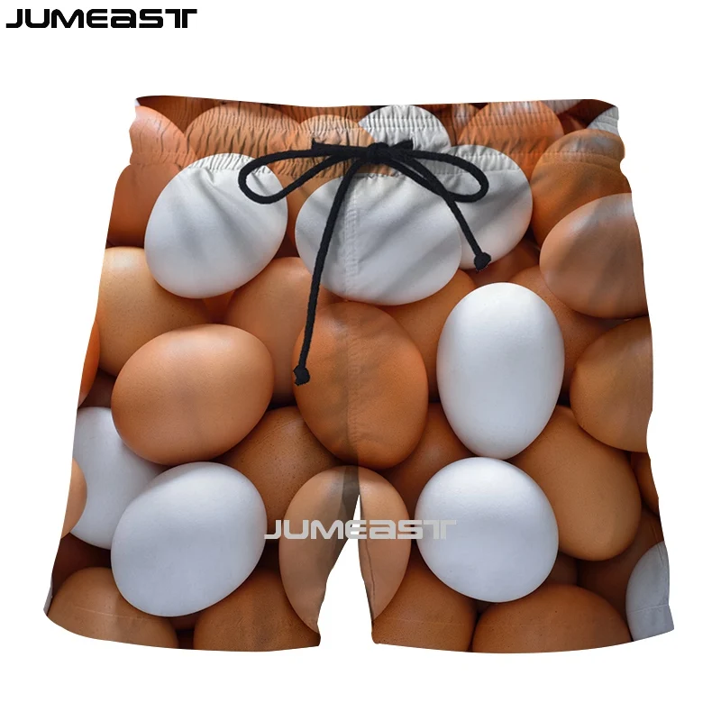 Jumeast Y2k Men Women 3D Printed Lots Of Eggs Shorts Trunks Quick Dry Beach Casual Sweatpants Short Pants