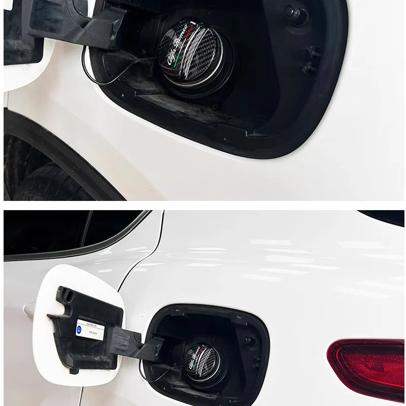 알파 로메오 4C 159 166 줄리아 줄리에타 156 GT용 자동차 카본 파이버 연료 탱크 캡 보호 커버 스티커 인테리어 액세서리