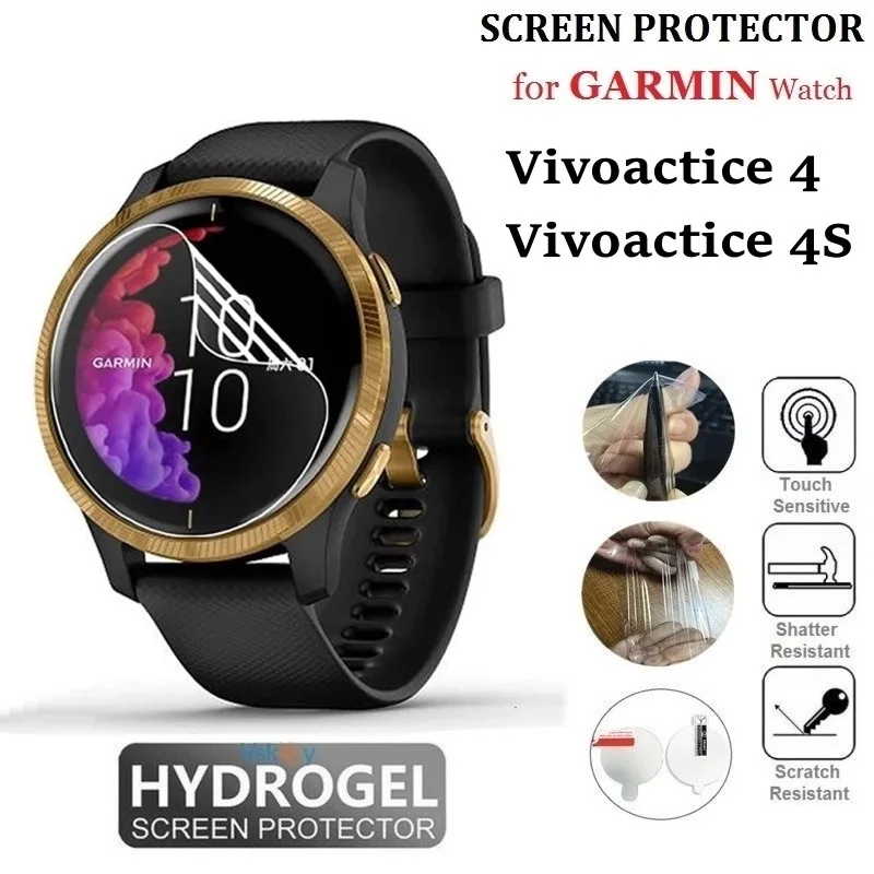 10PCS TPU Hydrogel Screen Protector for Garmin Vivoactive 4s Smart Watch HD Clear Soft Protective Film for Venu 2 Plus Venu 2s