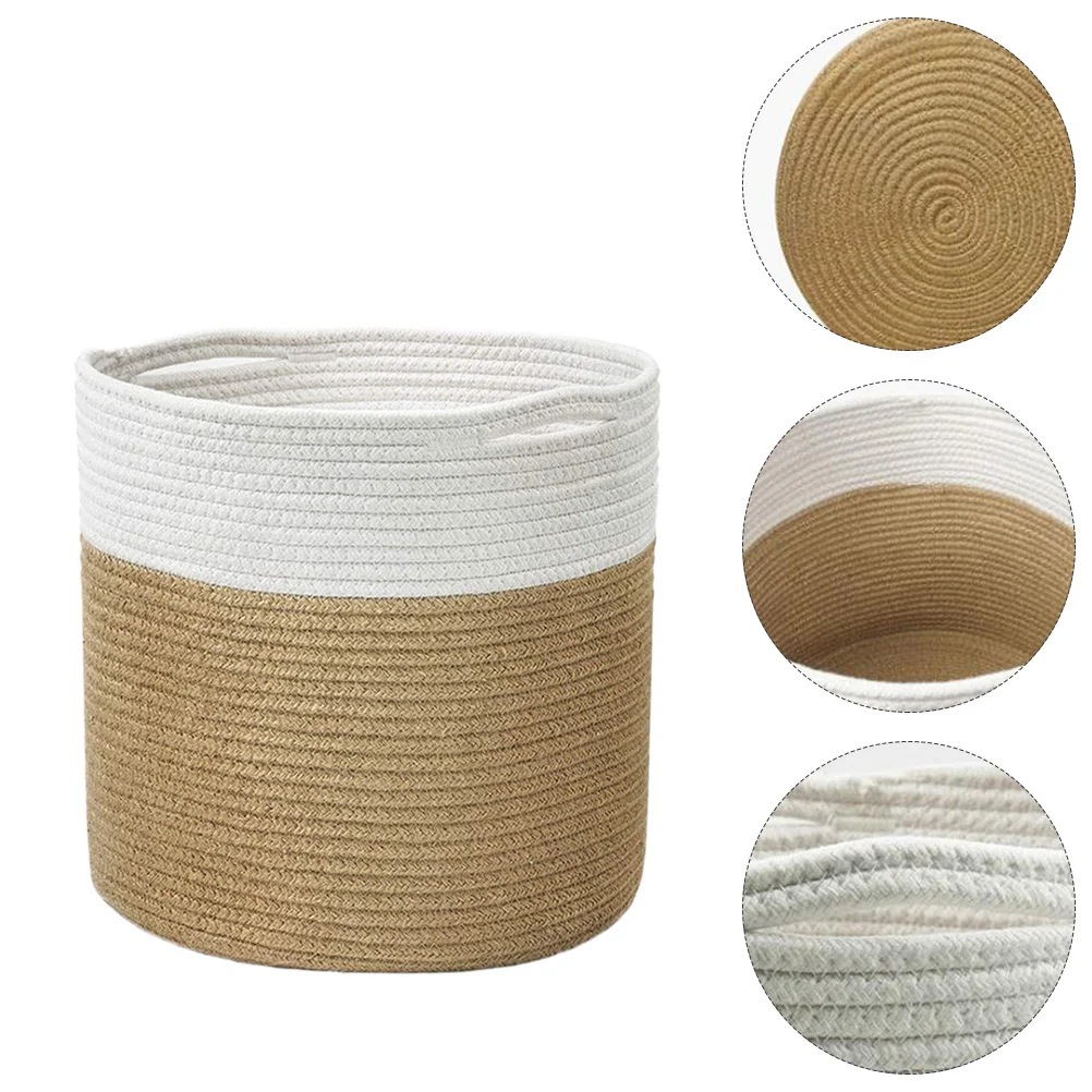 

Food Containers Woven Cotton Rope Flower Basket Storage Baskets Multipurpose Laundry
