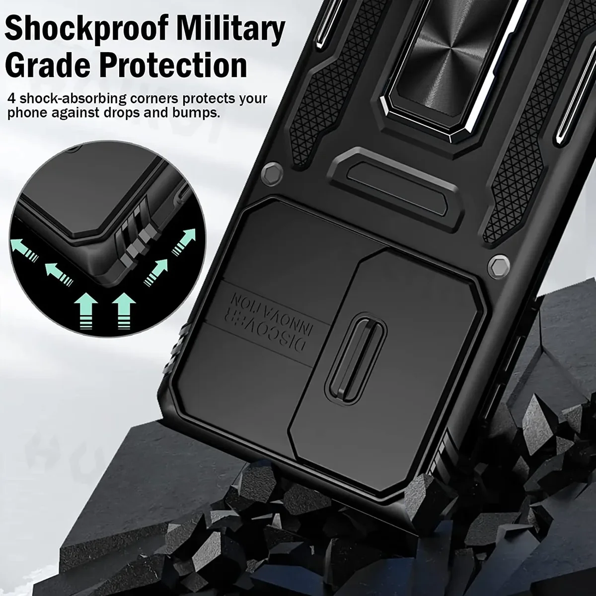 Case For Samsung Galaxy S25 Ultra S24 FE S23 A15 A05S A54 A34 A14 Slide Camera Full-Body Shockproof Rugged Military Grade Covers — view 3