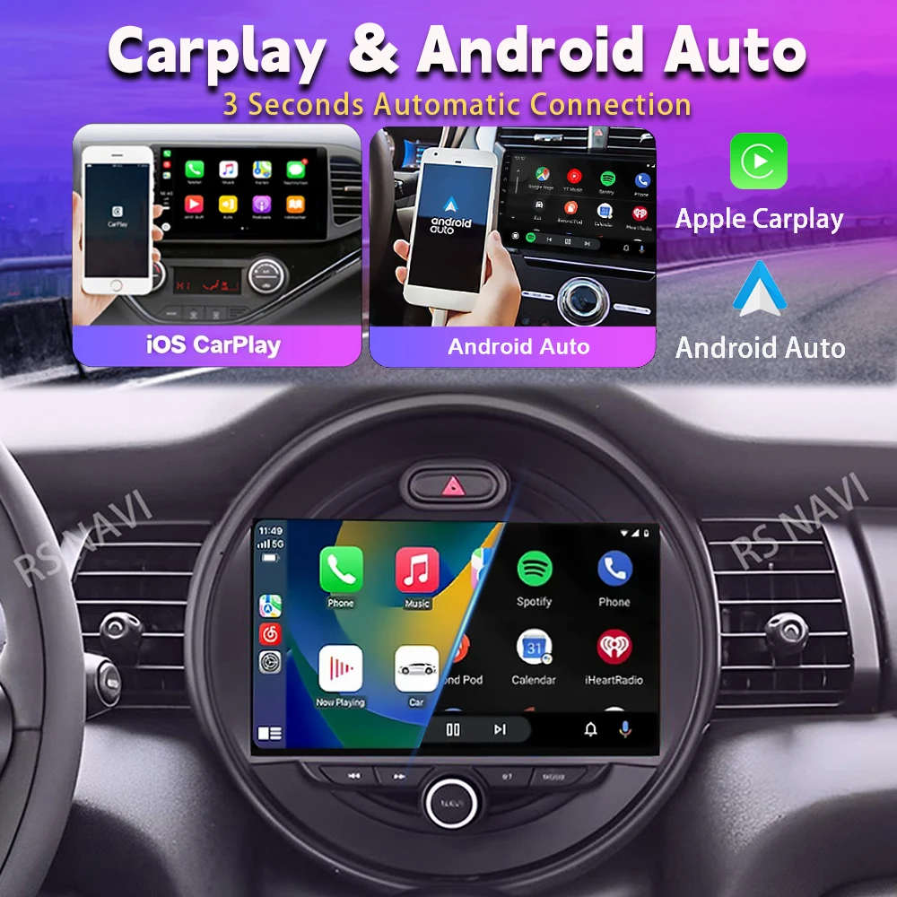 Radio Multimedia para Auto con Pantalla 2K y Android 16 Carplay para BMW MINI Cooper F54 F55 F56 F60 2015 - 2019 Autoradio Estéreo 4