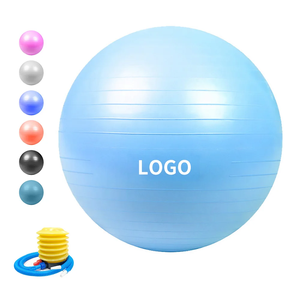 Color PVC Yoga Ball, Fitness Exercise Ball, Gym Training, Workout, Sport, Pilates, Birthing, Workout, 55cm, 65cm, 75cm