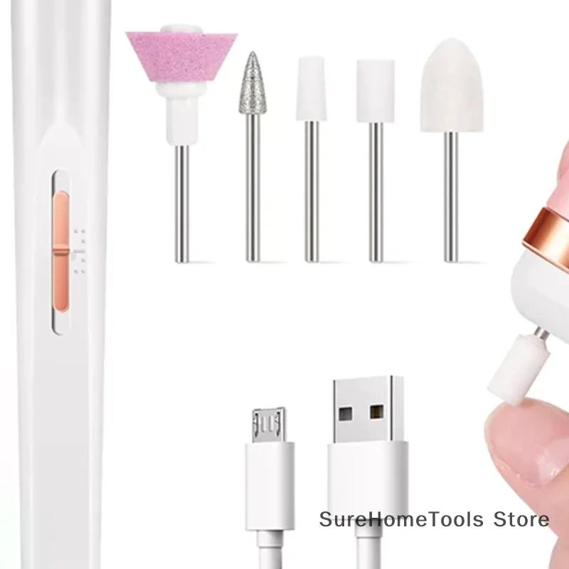5 in 1 Professional Electric Nail Manicure Set with Light - Multi-Function Nail Drill Machine Kit for Salon & Home DIY Manicure