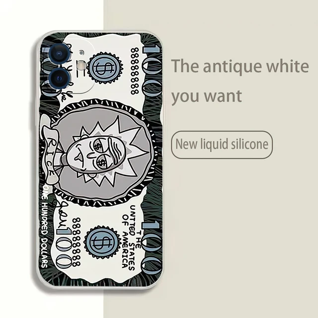 r-ick and mort Protect For iPhone 11 12 13 Pro MAX 6 6S 7 8 Plus 12 13 Mini X XS XR SE2020 Silicone Funny Phone Case Cover Funda White ST-9540