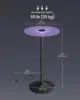 Round Cocktail Table with Multi-Colored Lights and Glass Top, Large Steel Base, 41.3 Inches Tall Pub Table for Kitchen, Bistro 2