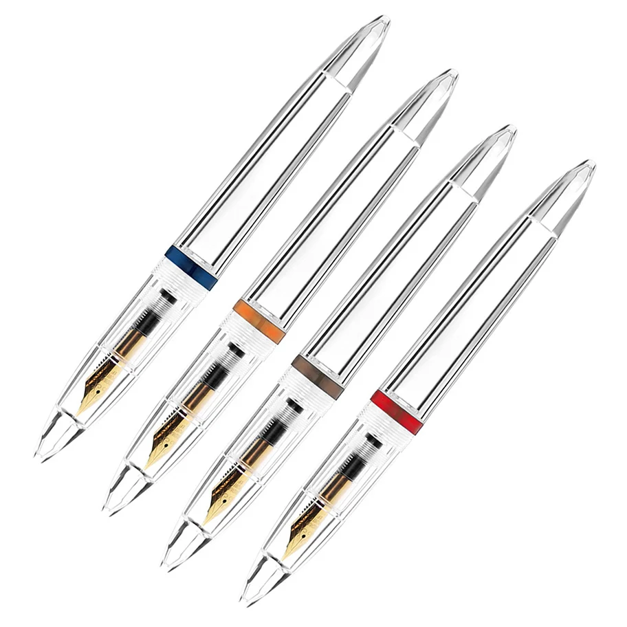 Ol-0.5Mm 닙 만년필(아이드롭퍼 포함) 대용량 투명 펜 사무실 학교 용품 학생용 필기 선물용 스테이션