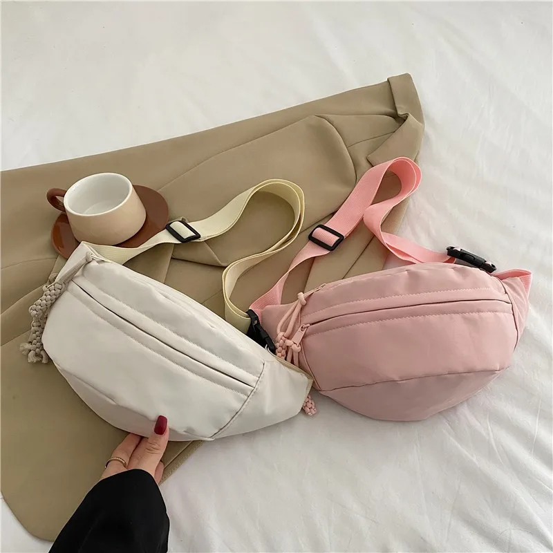 Canvas Running Waist Casual Fanny Packs Sport Chest Bag Banana bag for Women Sling Crossbody Waist Pack Half Moon Belt Bag 2025