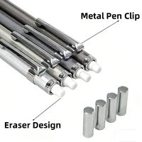 4PCS Metal Mechanical Pencils with 1 Box 0.5mm Lead Refills Set Fine Point for Drafting Writing School Office Stationery 6