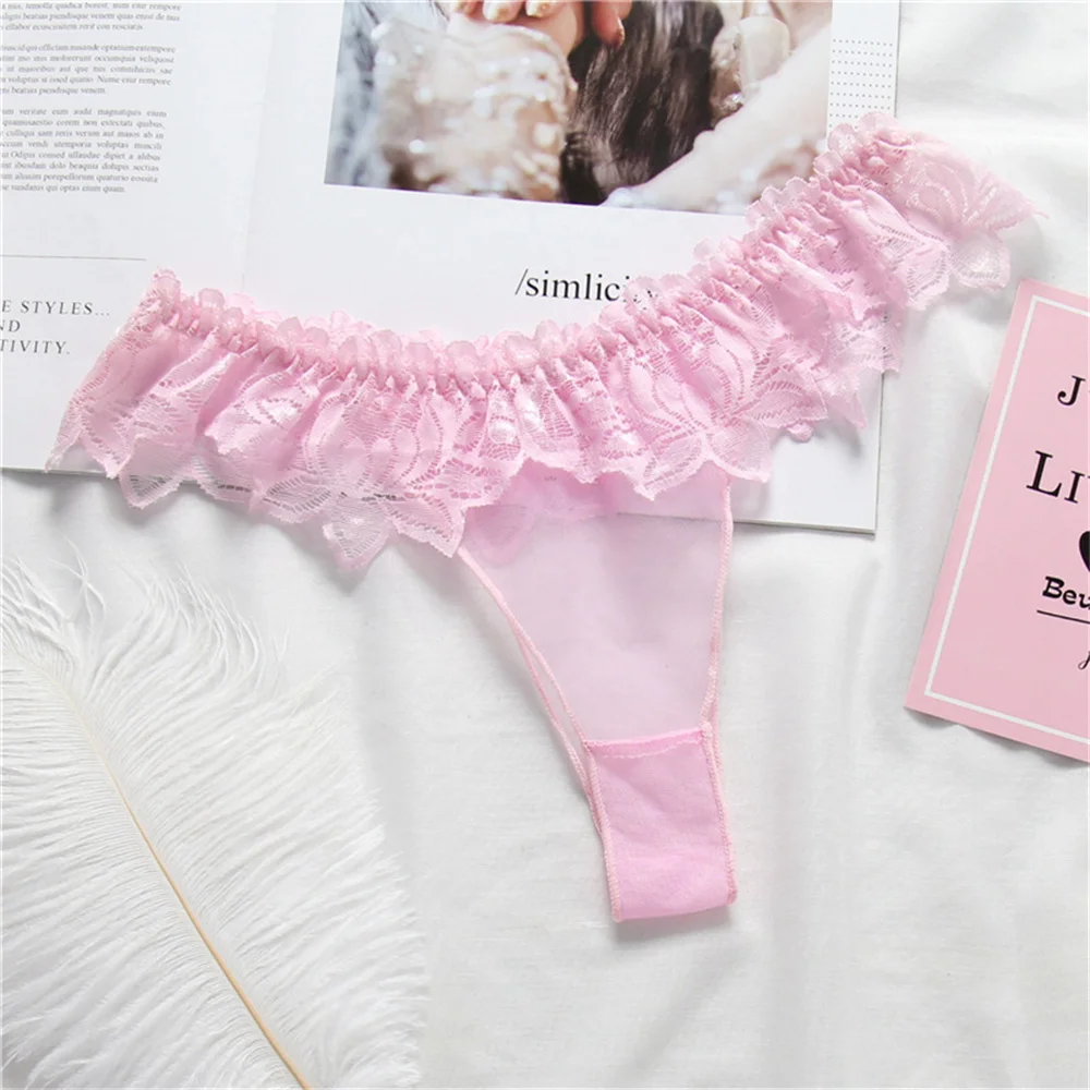 

Sexy Lingerie Women Transparent Erotic Thong Female Seductive Lace G String Strip Club Underwear Ladies Mesh See-through Panties