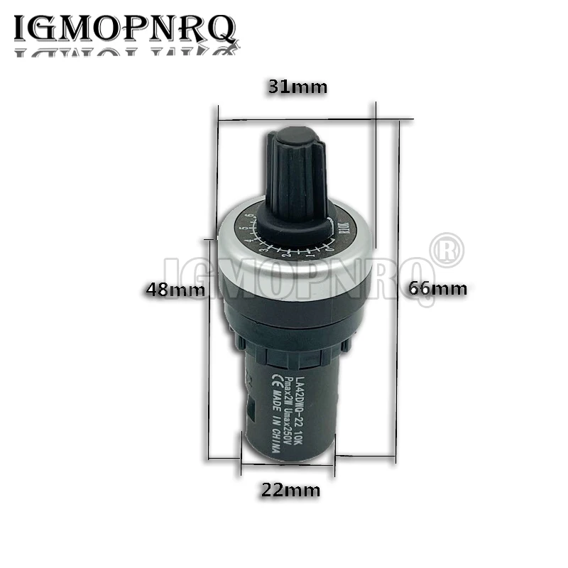 Rotary Potentiometer Electronic Components 1PCS LA42DWQ-22 1K 2K 5K 10K 22mm Diameter Pots Rotary Potentiometer Converter Governor Inverter Resistance Switch 20K 50K 100K