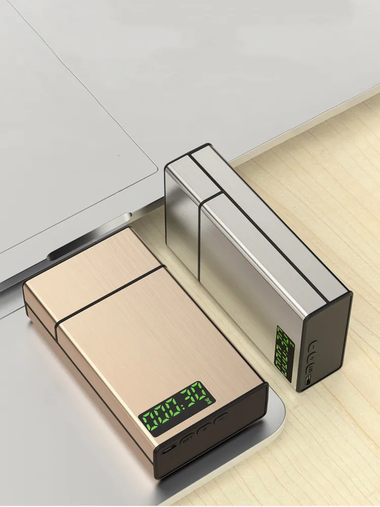 Creative Metal Time Lock Box for Cigarette USB Self-discipline Smart Tobacco Case with LED Display Aided Smoking Cessation 5