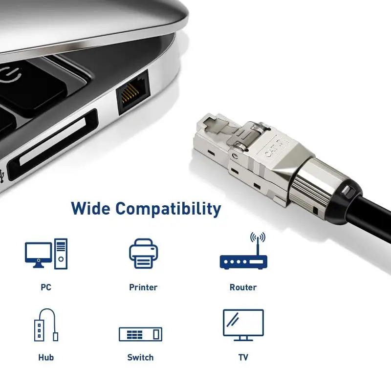 1Pcs RJ45 차폐형 툴리스 모듈형 종단 플러그 RJ45 Cat8 Cat7 Cat6A 커넥터 22AWG-24AWG용 2000MHz 40G LAN 케이블