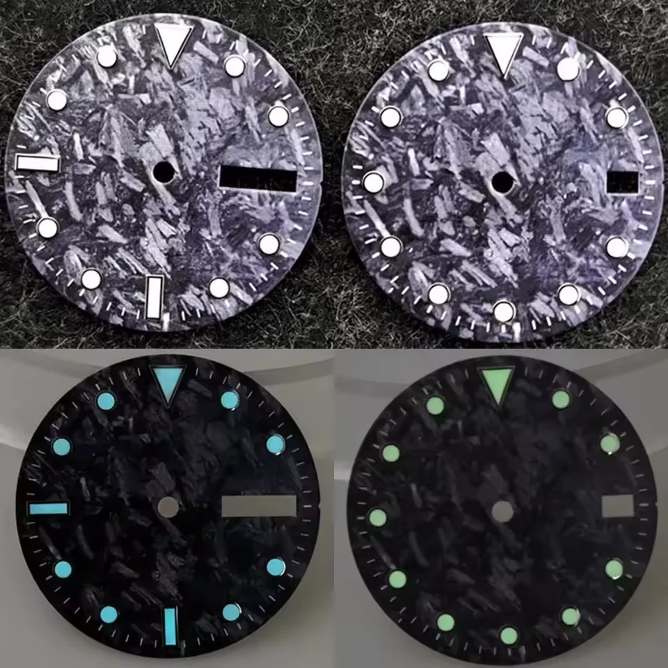 Blue/Green Luminous Watch Dial with Calendar Feature, 28.5mm