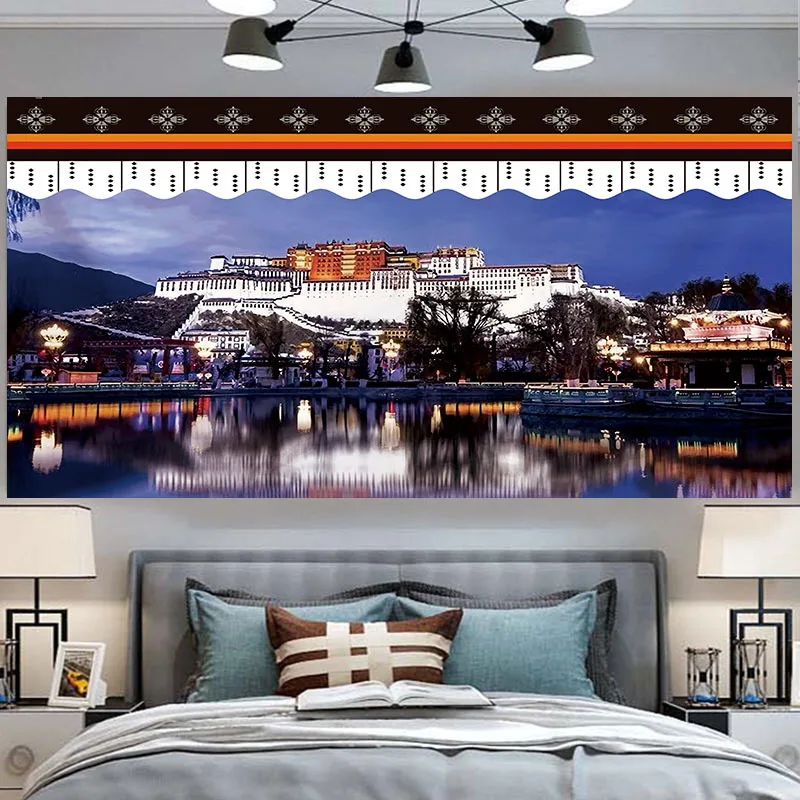 

Tibetan Ethnic Wall Hanging Tapestry The Potala Palace Wall Art Cloth Living Room Bedroom Decor Aesthetic Poster