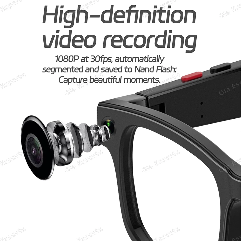 New AI Smart Glasses Chat GPT 500W Camera Bluetooth Call 300Mah Battery Voice Assistant Control Smart Sunglasses For Android IOS