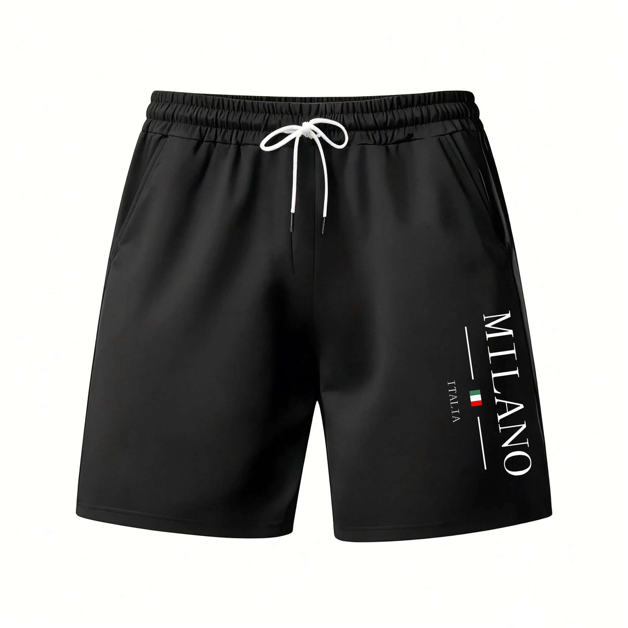 Herren-Sportshorts, Sportbekleidung, Sommer-Laufshorts, Strandshorts, Jogging-Trainings-Shorts mit Aufdruck „Mailand, Italien“.