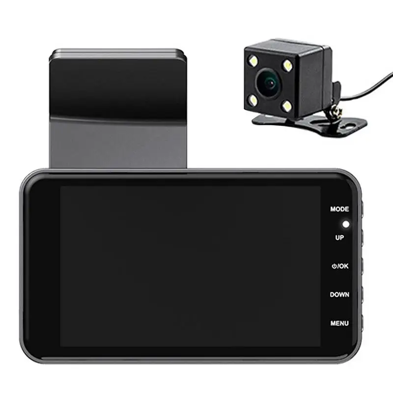 

4.0In Cam Car DVR 24H HD 1080P Camera Dual Lens Video Recorder 1080P Black Box Cycle Cam Mirror Driving Recorder