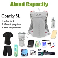 Outdoor Trail Running 5L Ultralight Backpack Hydration Jogging Vest Men Breathable Marathon Bicycle Bag Water Bottle 500ML 2