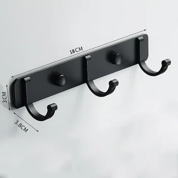 Spazio in alluminio a fila singola 6 ganci Asciugamano da bagno Gancio da parete Porta del soggiorno Ganci appendiabiti semplici Appendiabiti per cucina 1
