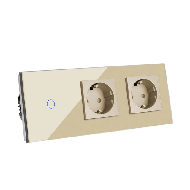 Bingoelec Touch Switch Gold And Electrical Sockets With Crystal Glass Panel Home Improvement Bingoelec Touch Switch Gold And Electrical Sockets With Crystal Glass Panel Home Improvement