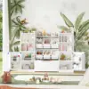 Toy Storage Organizer,5-in-1 Kids Bookshelf with Movable Drawer and Book Shelves Behind The Doors,Toy Organizer Playroom Storage 2