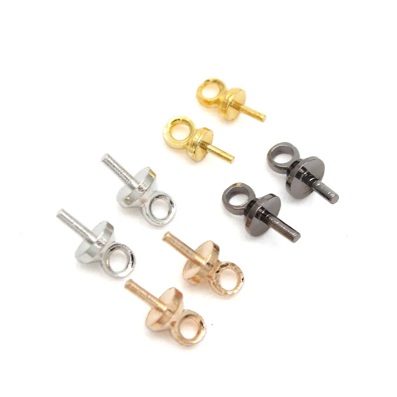 50-100 stücke 3/4/5/6/8mm Messing Auge Pin Perle Anhänger Charme anschluss Bail Für Diy Schmuck Machen