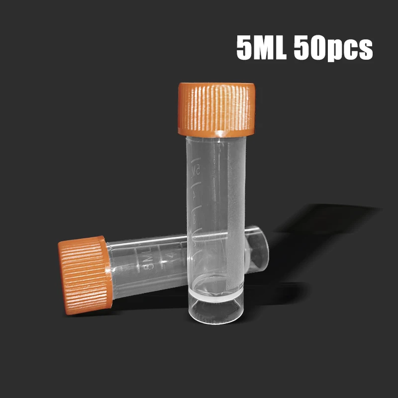 50pcs/bag 5ml Screw Top Centrifuge Tube Sterile Experimental High Quality Refrigeration Tube Volume Vials
