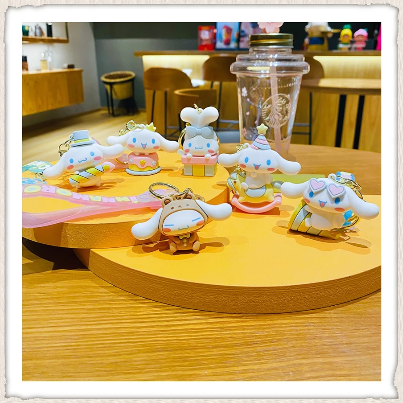 

Kawaii Sanrio Anime Hello Kitty Fine Keychain Cartoon Jade Dog Kuromi Melody Toy Model Bag Pendant Cute Accessories Gift