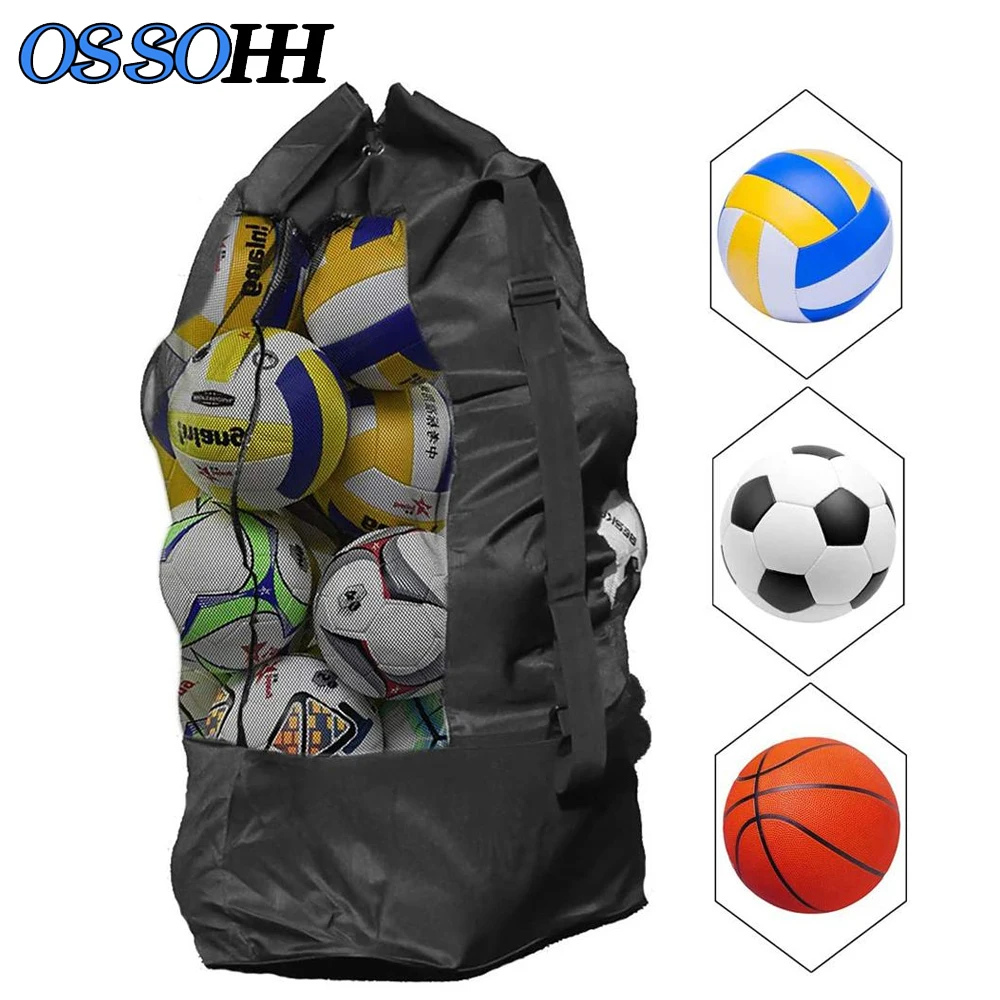 Heavy Duty Soccer Ball Net Bag, Drawstring Mesh Ball Bag, Sports Equipment Storage Organizer Hold for Gym,Cloth, Swimming Gears