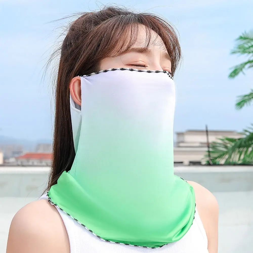 

With Neck Flap Face Gini Mask Anti-UV Sunscreen Veil Ice Silk Women Neckline Mask Driving Face Mask Summer Sunscreen Mask