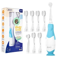 SEAGO Toddler Electric Toothbrushes for Baby Ages 0-3 Years Baby Toothbrush with Smart Timer Soft Brush for Baby with 8 Refills 1