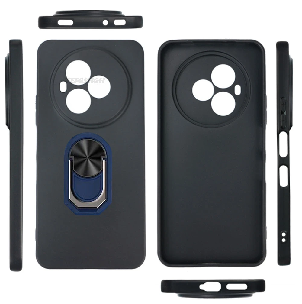 Premium Soft TPU Silicone Phone Case with High Back Finger Ring for Enhanced Grip and Style