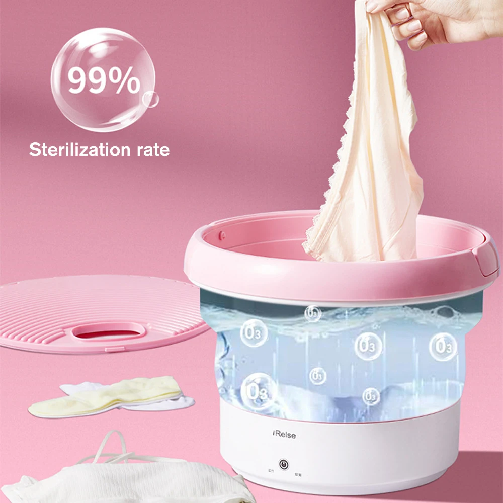 Foldable Electric Washing Machine Portable Barrel Laundry Washer Baby