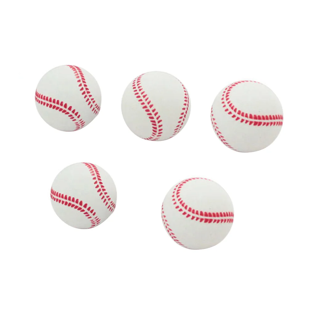 

5 Pcs Toy Rubber Kids Sports Baseball Bat Wood Bundle Bounce Balls Bouce Training White Child Student