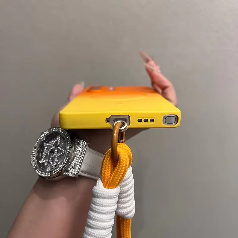 Enhanced Dual-Color Wireless Charging Phone Case with All-Inclusive Lanyard