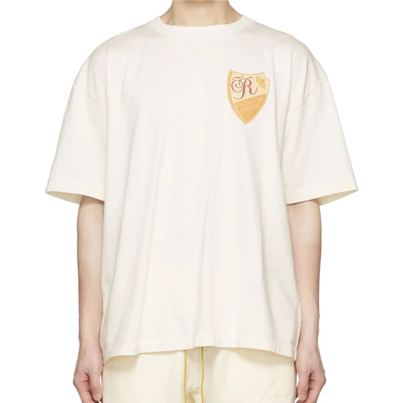 

RHUDE Yellow Badge Print Vintage Short Sleeve T-Shirt
