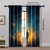 2pcs, Print Curtains 2D print with Man & Youngsters Holding Balloons Versatile Durable Polyester (without rod) Room Decor Ldeal 5