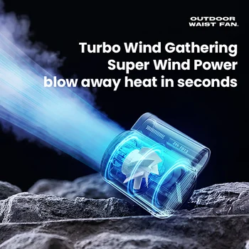 Portable Electric Fan Outdoor Camping Fan Rechargeable 3 Speeds Leafless Fan Waist-mounted Handheld Mini Electric Fan 3