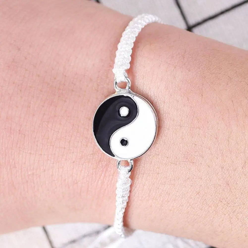 Braccialetti Yin Yang Coppia - Regolabili, Intrecciati, Per Coppie E Migliori Amici