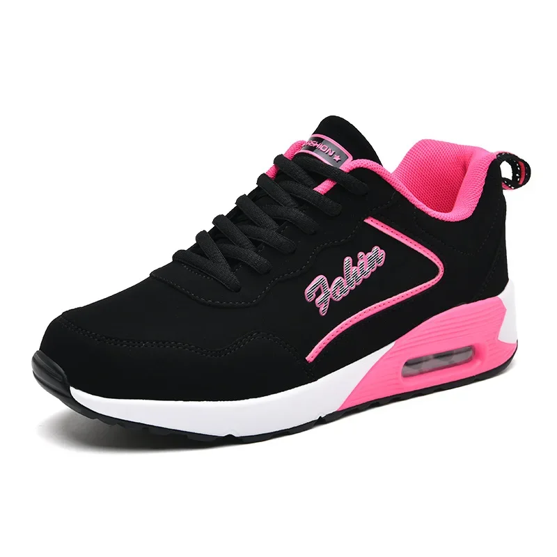 Women's Summer Casual Shoes Lightweight Waterproof Leather Face Running Shoes Travel With Shock Absorption Air Cushion