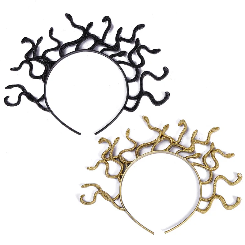 

1PC Halloween Headband Medusa Curved Snake Shape Hair Hoop Rave Party Headpiece Hair Band Party Cosplay Costume Props Unisex