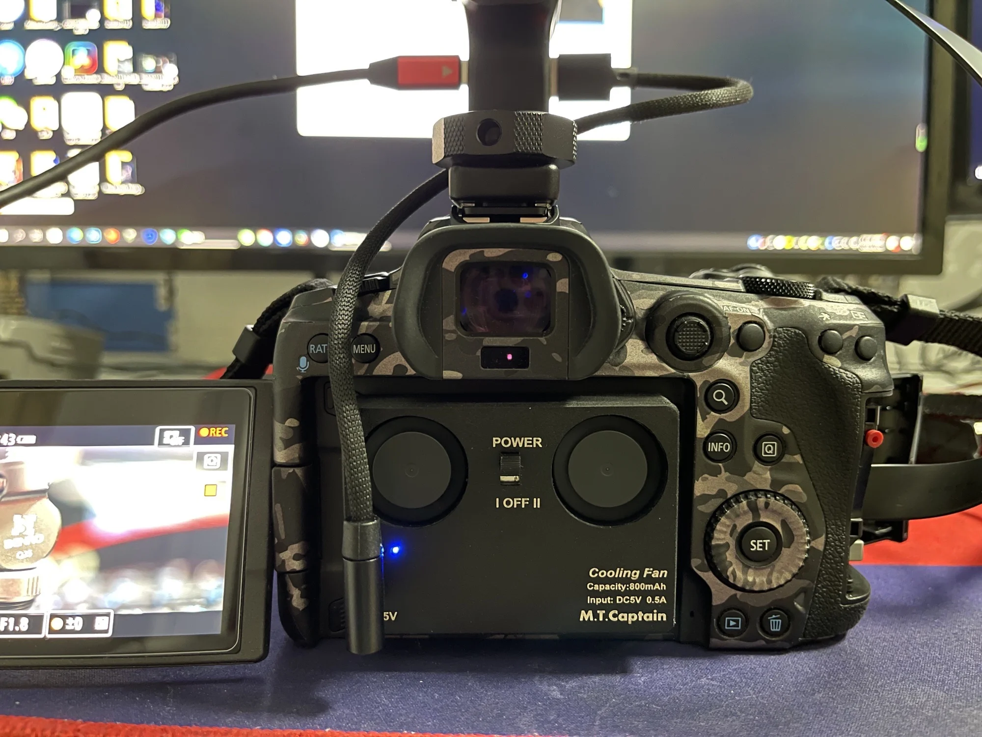 Câmera Sistema de Refrigeração Ventilador Dissipador de Calor Bateria Embutida para Canon r5 r6 Sony A7m4 A7s3 A7c Zv1 Transmissão ao Vivo - Imagem 2