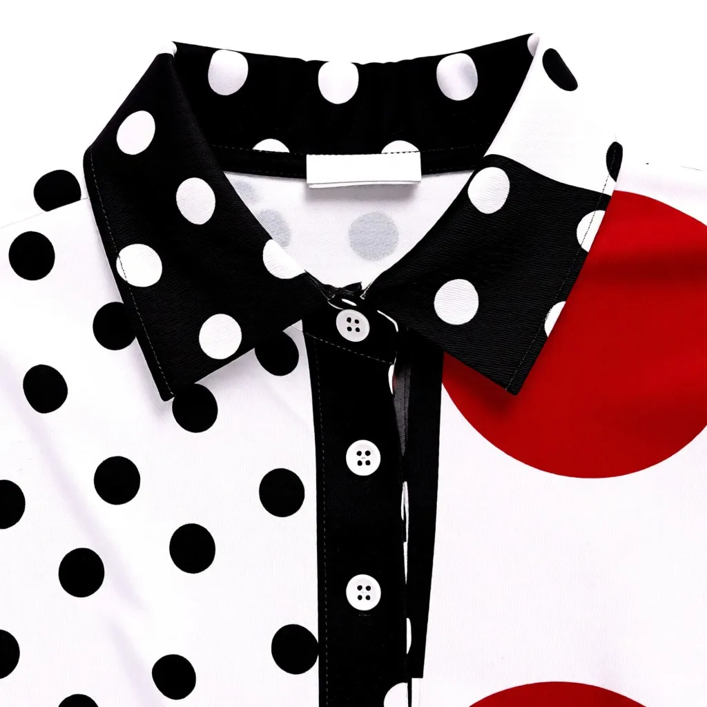 Abito da donna sexy con stampa a pois e colletto polo, abbigliamento da spiaggia, abito da giorno a maniche corte di alta qualità, abiti da festa - immagine 6