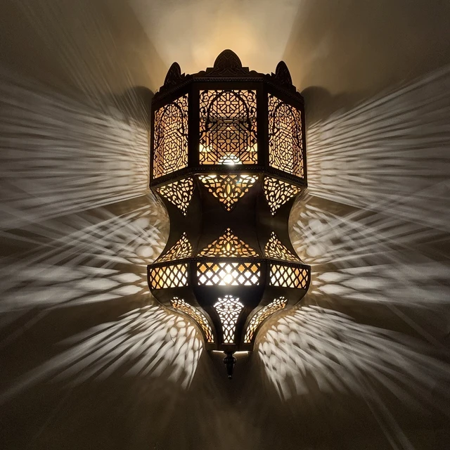 Lampada marocchina scavata applique da parete intagliata oro lustro LED E27  decorativo a parete Villa soggiorno ristorante Hotel Bar - AliExpress
