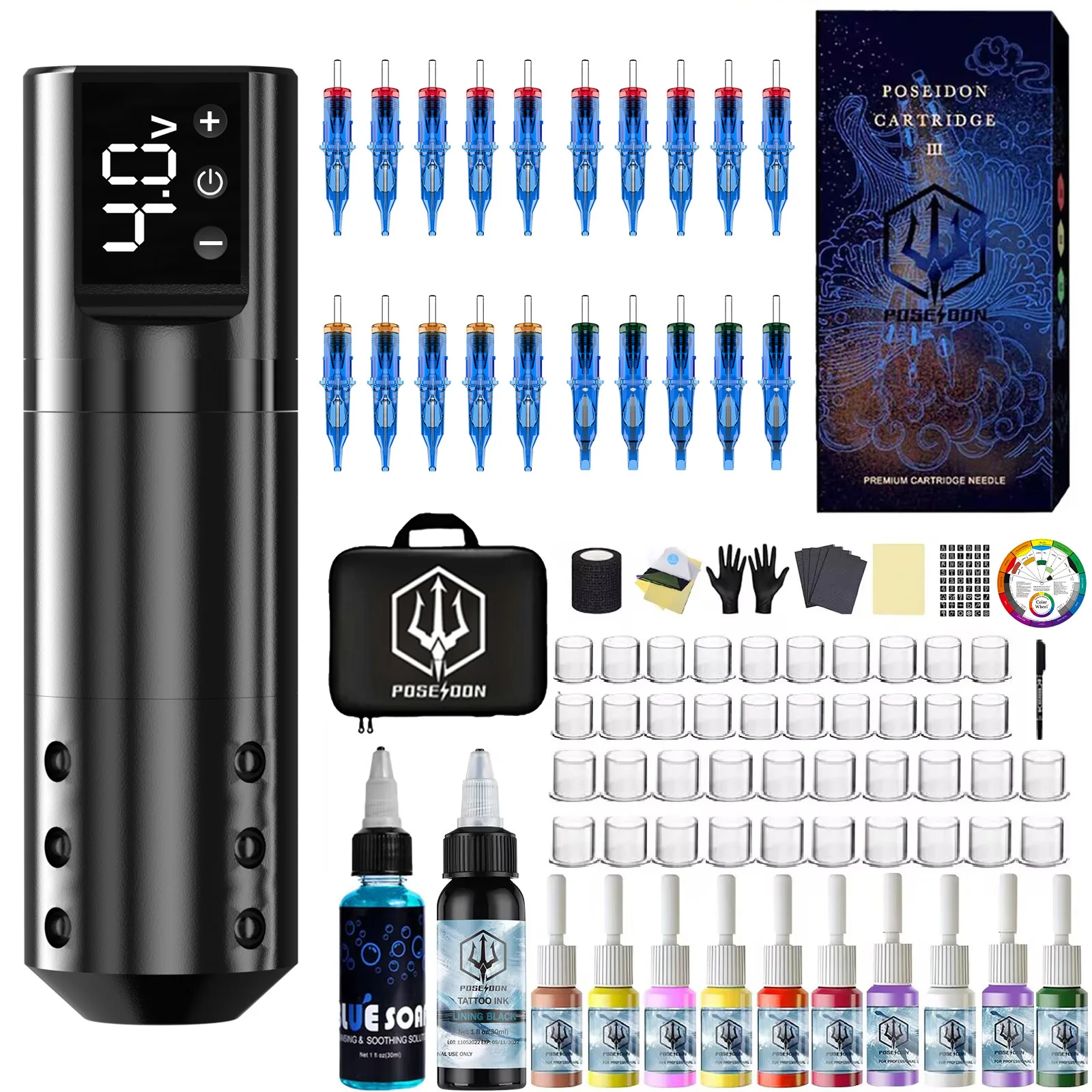 POSEIDON Tattoo Kit Lightweight Tattoo Pen Kit For Permanent Makeup Machine Wireless Gun tattoo supplies tattoo kit