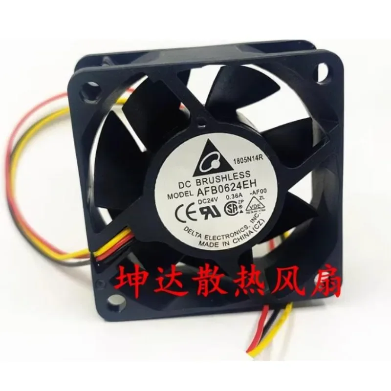 

New Cooler Fan for AFB0624EH - AF00 DC 24V 0.36A 6025 High Air Volume Fan 60*60*25mm